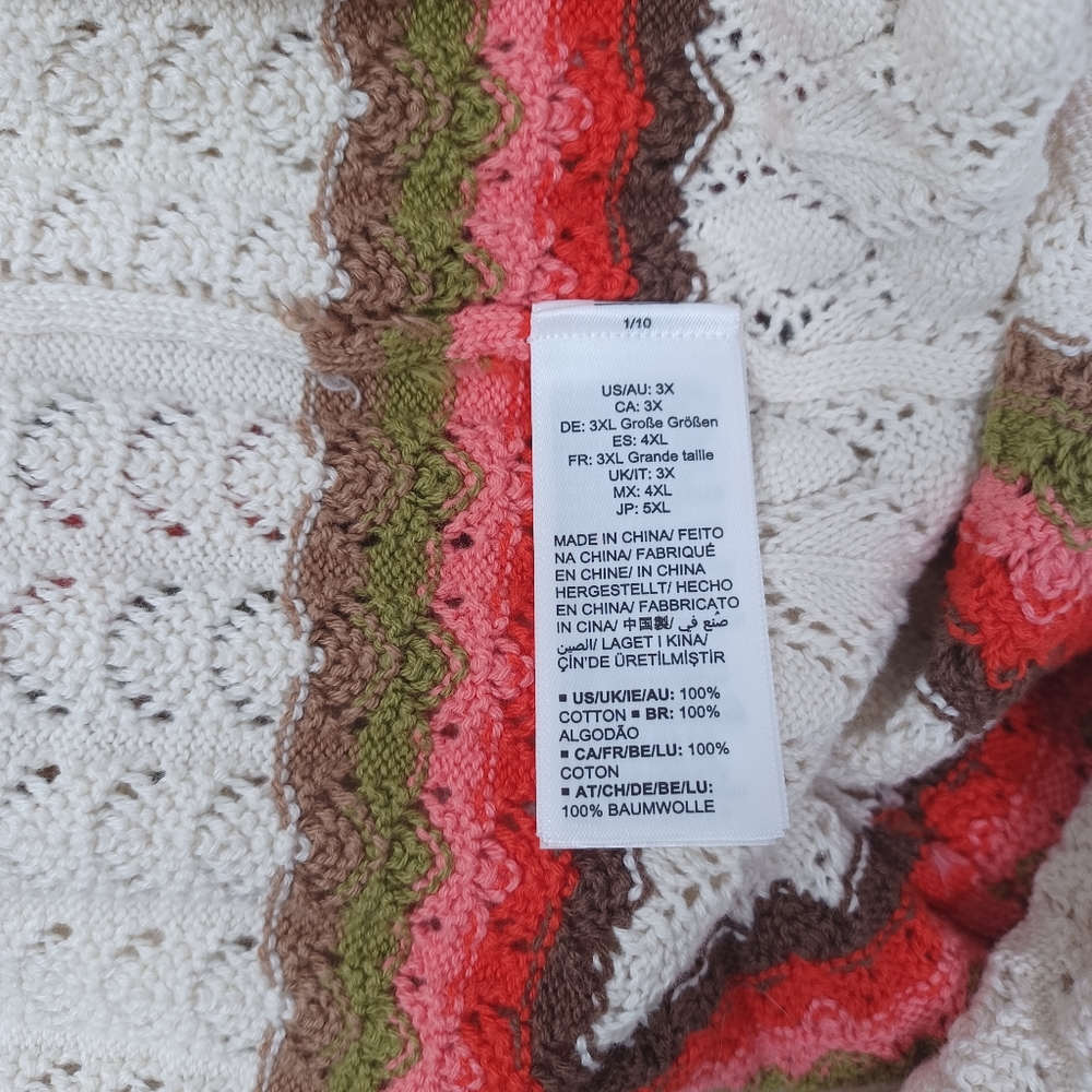 The Drop Jayla Crochet Halter Midi Dress Birch 3X Cotton Cover Up NWOT - Picture 8 of 10